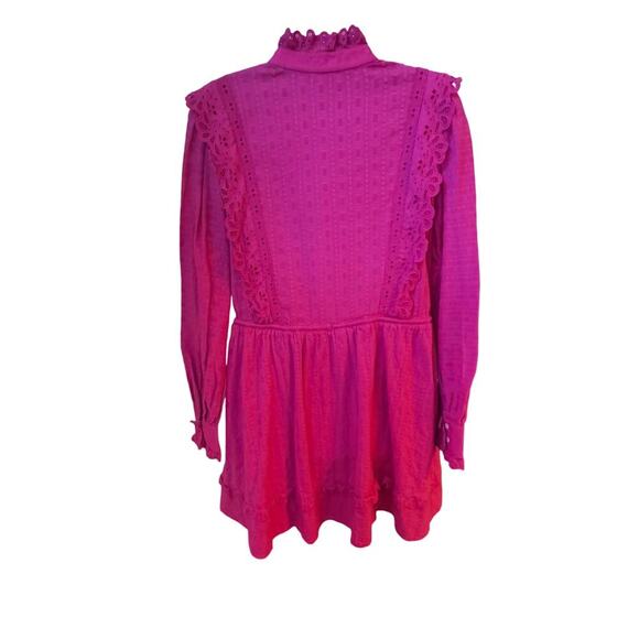 SCOTCH & SODA Schiffli Embroidered A-Line Mini Dress Hot Pink Sz EU 32 / US 2 - Picture 11 of 16